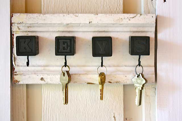 alphabet block key holder craft