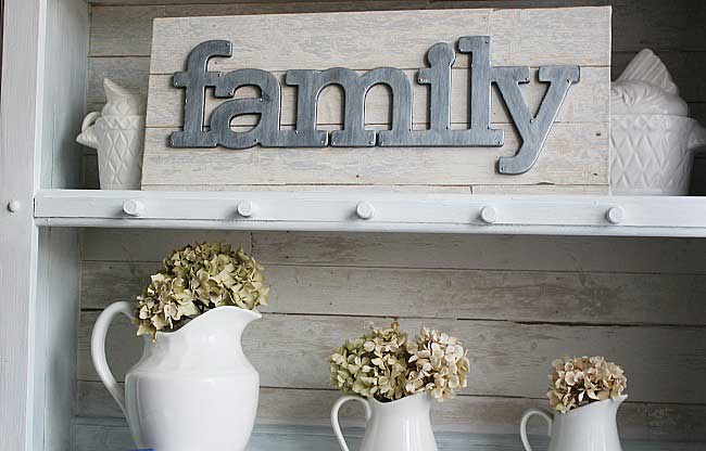 chipboard letters with faux galvanized metal technique