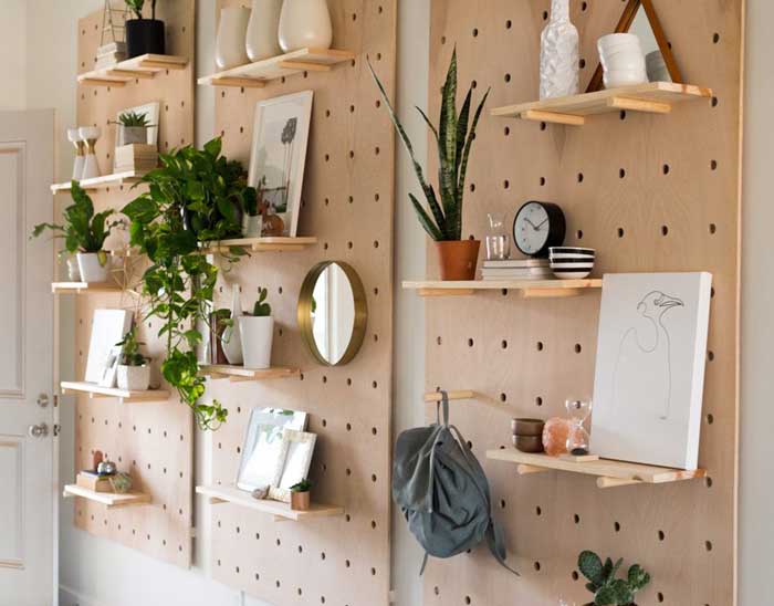 diy decorative storage pegboard