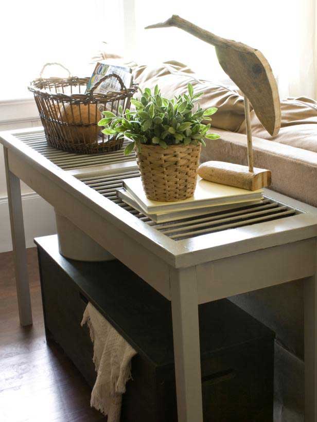 DIY Shutter console table