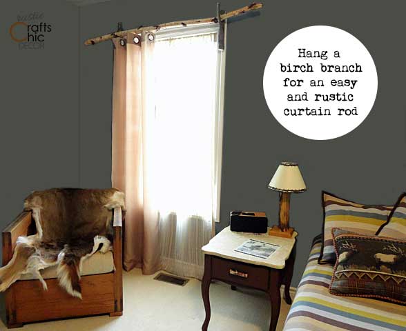 birch branch curtain rod diy