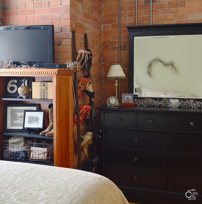 modern rustic decor in a bedroom