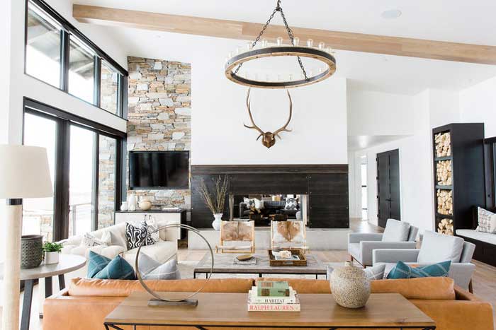 modern rustic living room