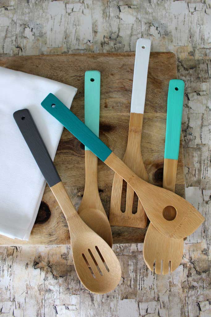 DIY painted kitchen utensils