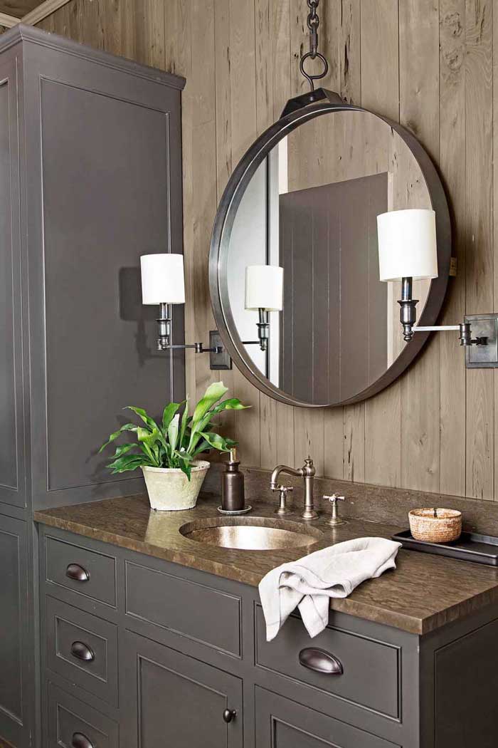 rustic cabin bathroom mirror