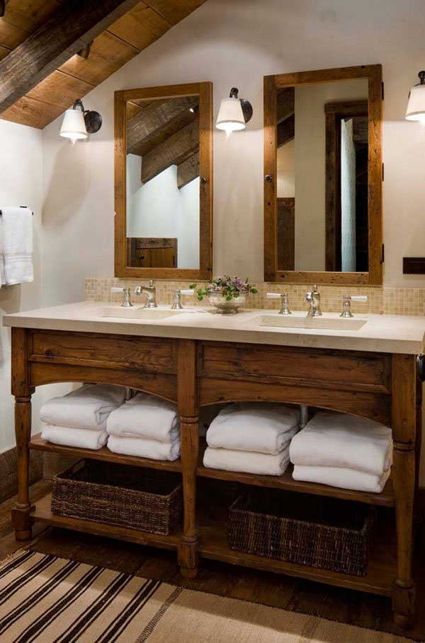 rustic modern bathroom