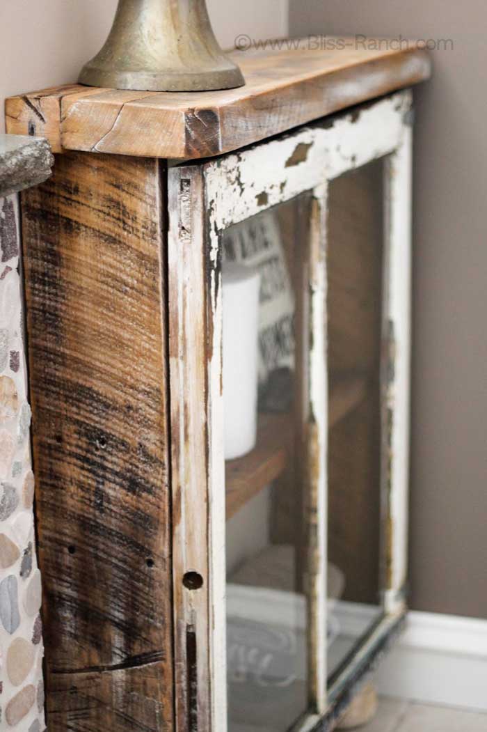 rustic window cabinet