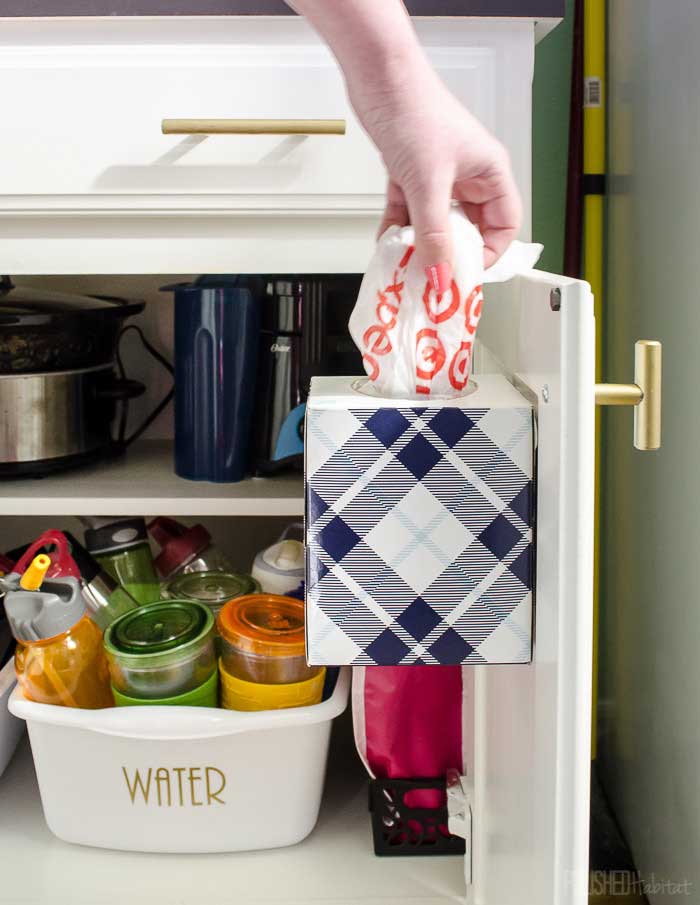 tissue box crafts - bag storage