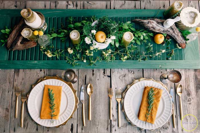 vintage shutter table runner