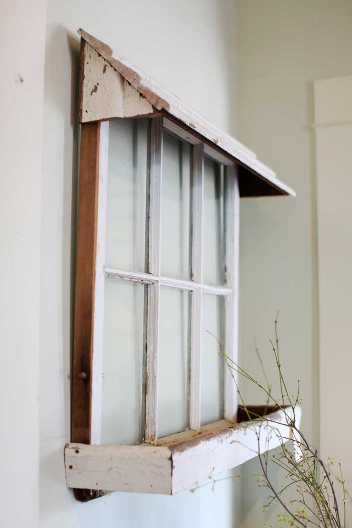 old window with box and awning