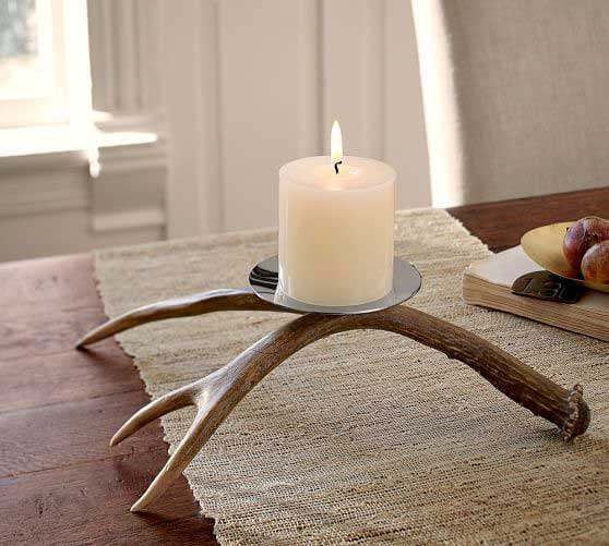 antler candle holder