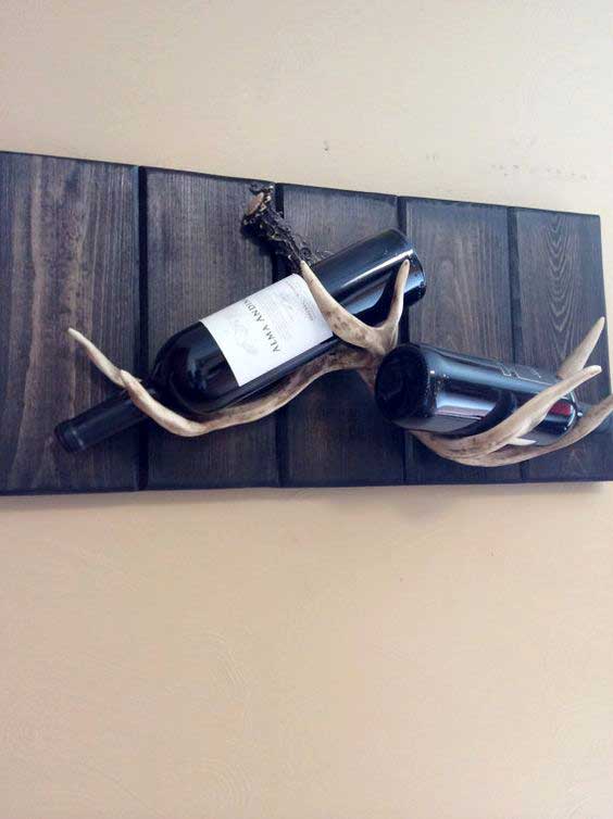 antler wine bottle holder