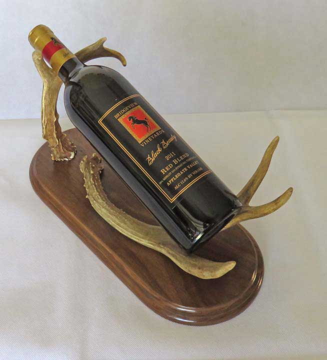 antler wine bottle table rack
