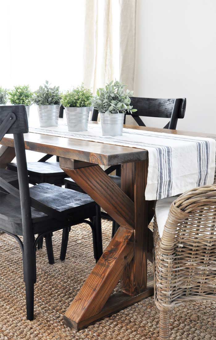 diy x frame farmhouse table