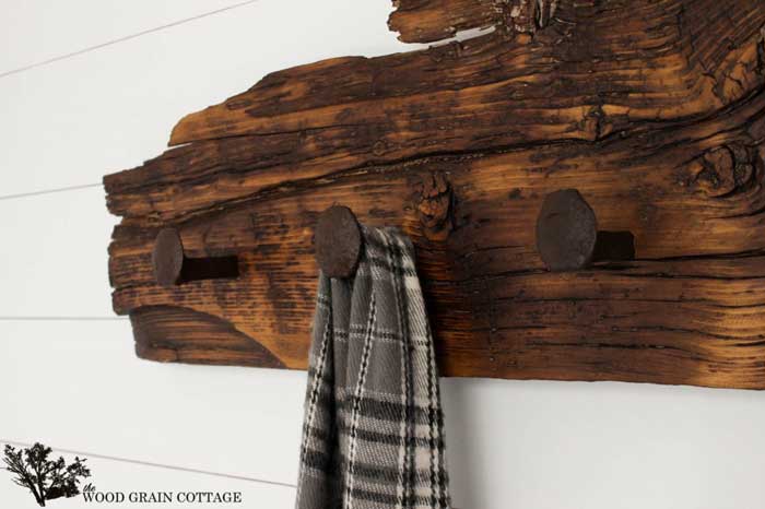 diy railroad spike wall hooks