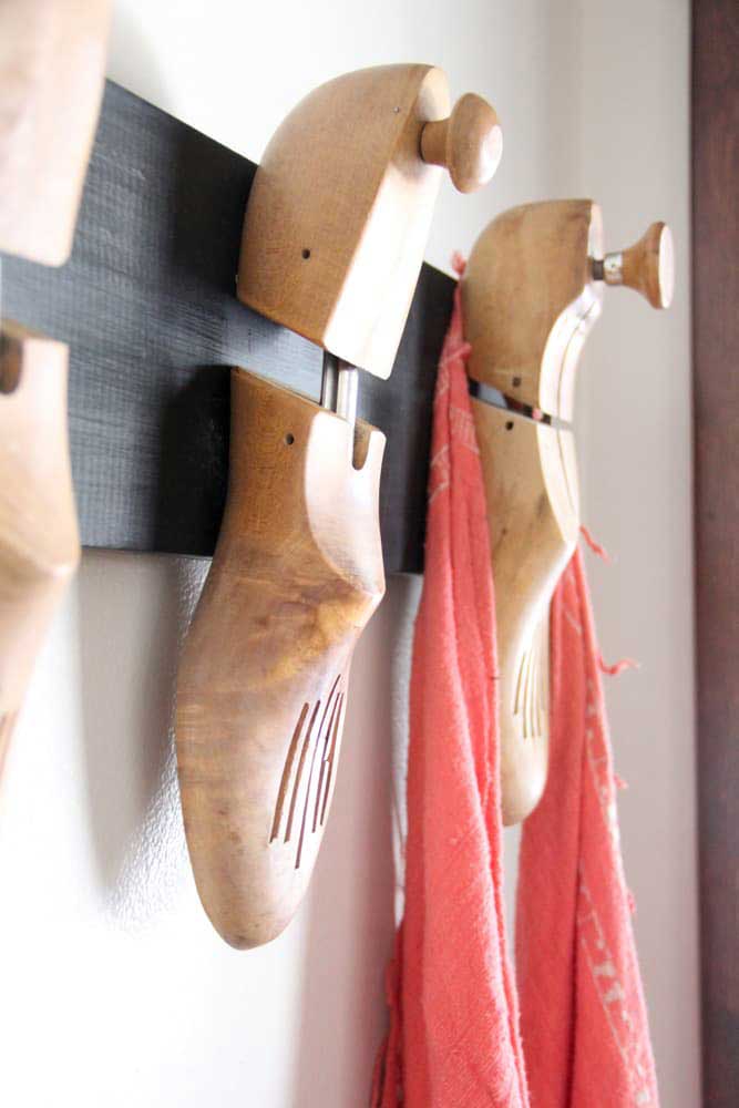 vintage shoe stretcher wall hooks