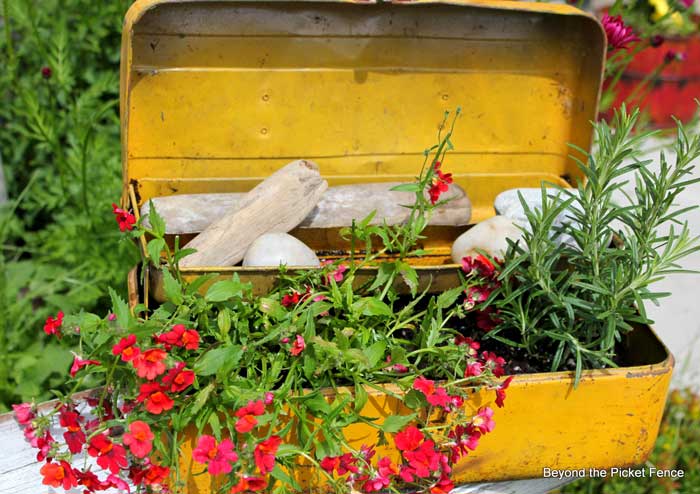 vintage tool box planter