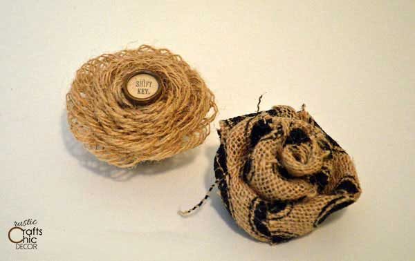 burlap flowers