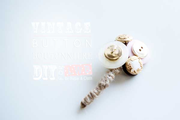 diy vintage button boutonniere