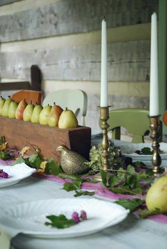 antique sugar mold pear centerpiece