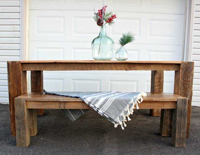 diy barnwood farmhouse dining table