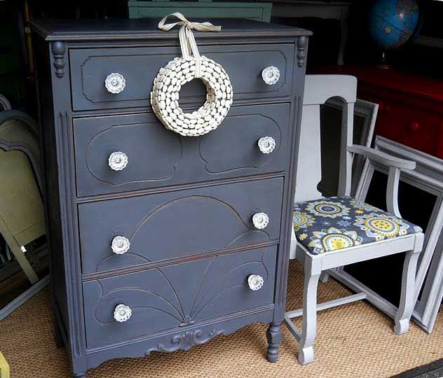 blue dresser makeover