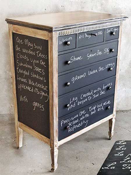 chalkboard painted dresser idea