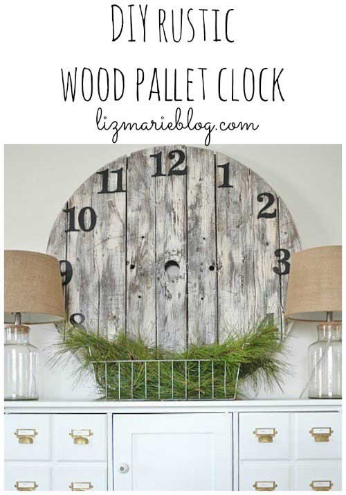 diy cable spool rustic farmhouse clock