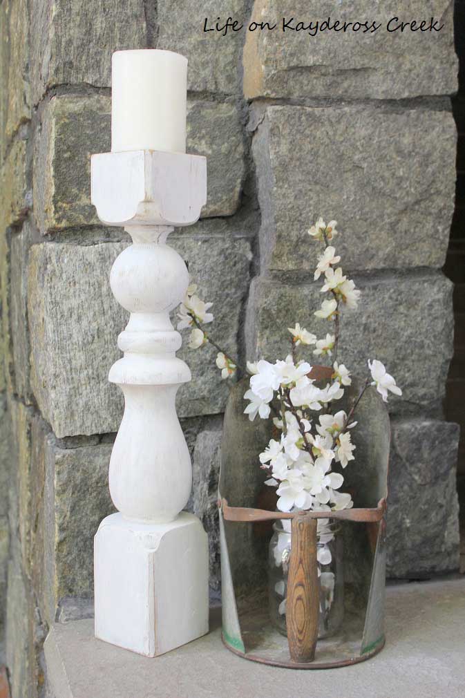 Chamberstick Candleholder in Rustic White – Rustics for Less