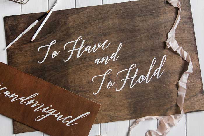 diy painted wedding sign