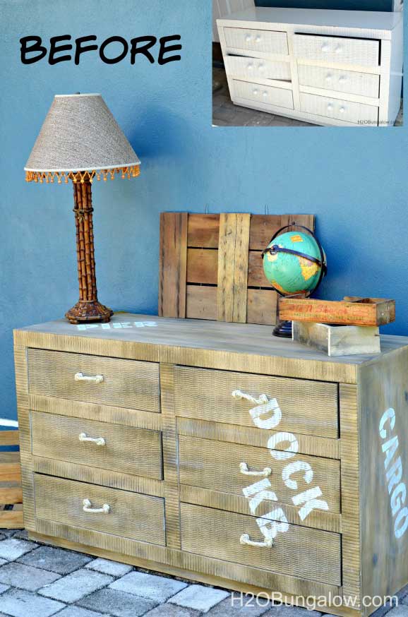 faux cargo diy dresser makeover