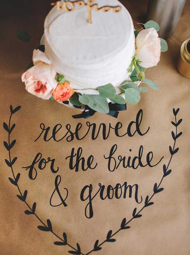 kraft paper and sharpies diy wedding signs 