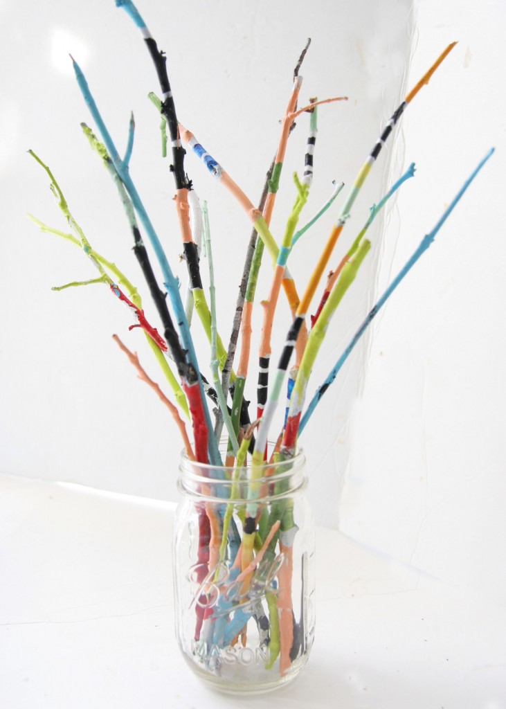 painted branch centerpiece