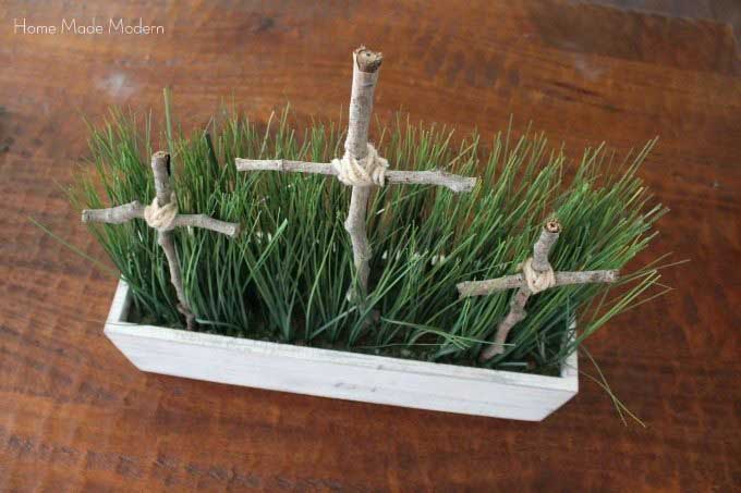 three cross easter centerpiece