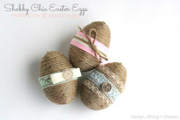 twine wrapped easter eggs