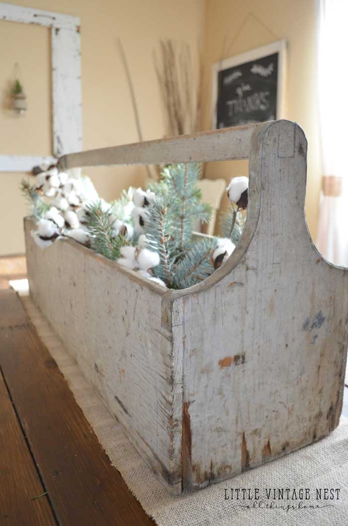 vintage toolbox centerpiece