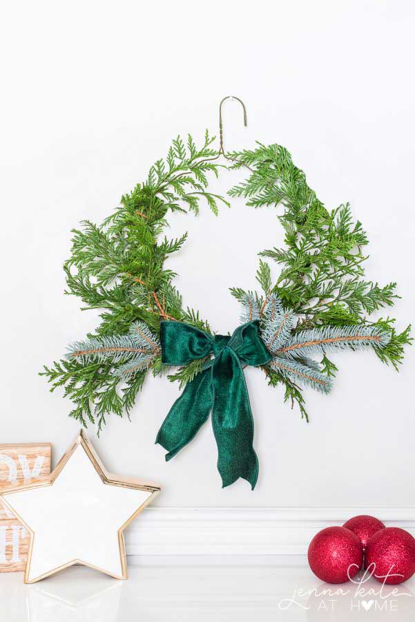 wire hanger christmas wreath diy