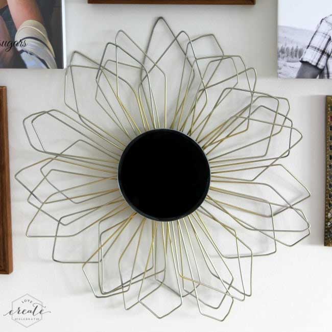 wire hanger sunburst mirror