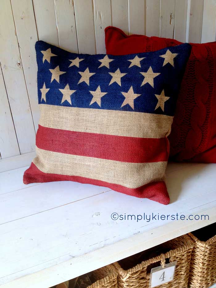 burlap flag pillow craft