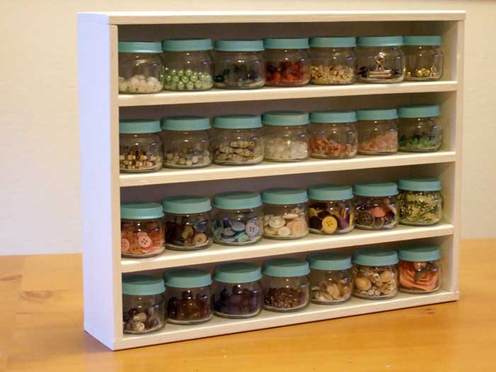 craft room jar storage rack