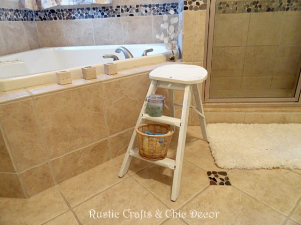 diy bathroom ladder storage