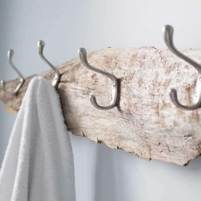 diy driftwood bathroom towel rack