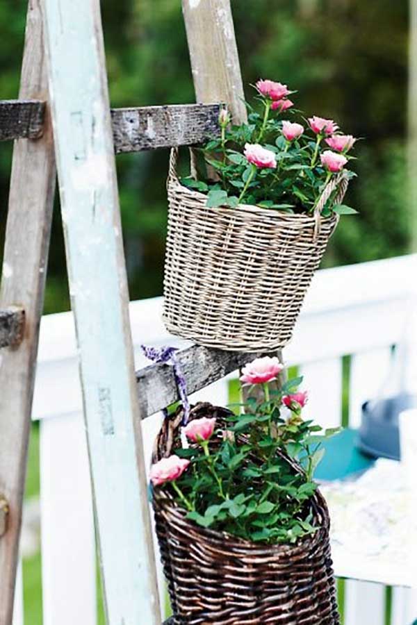 ladder flower basket holder