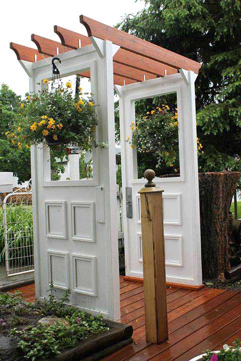 old door outdoor arbor