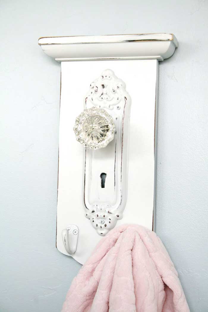 old door knob towel hook