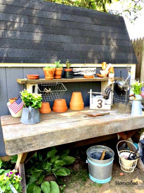 outdoor potting table