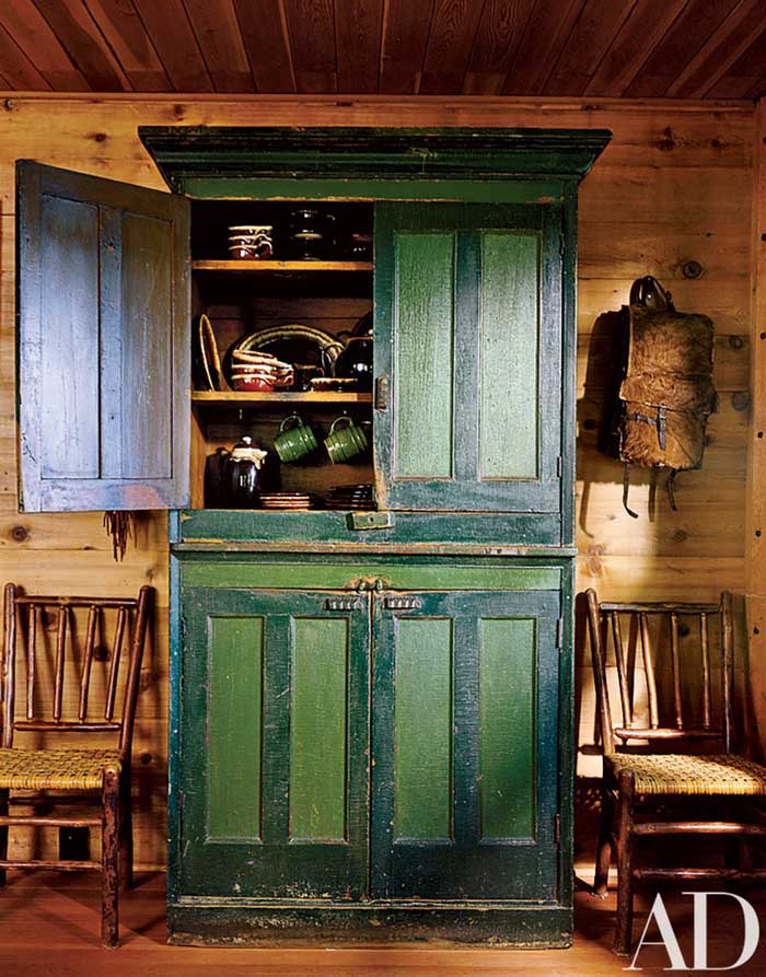 vintage armoire for cabin storage