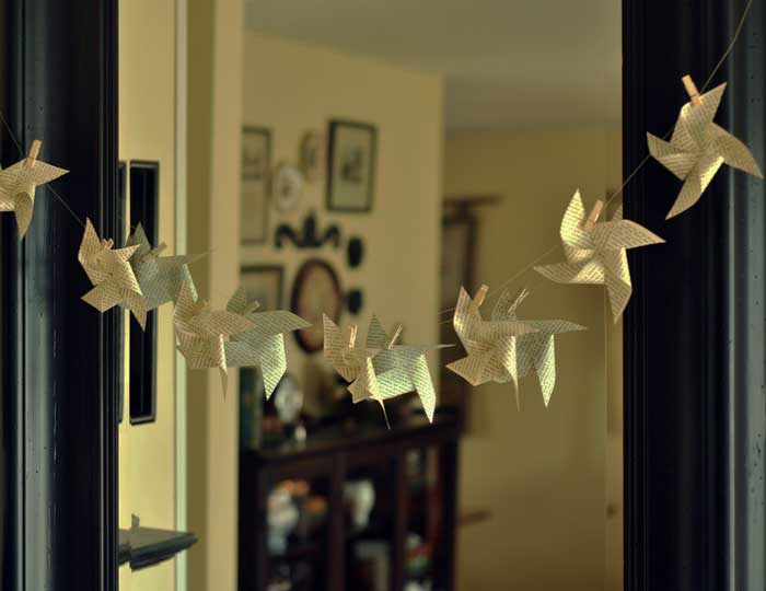 book page pinwheel garland diy