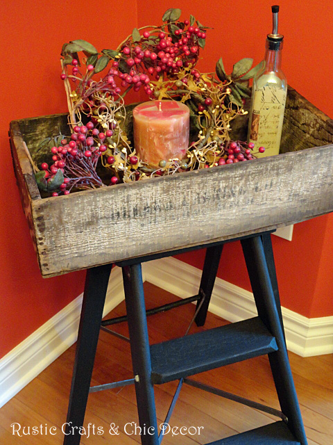 upcycled crate into a table