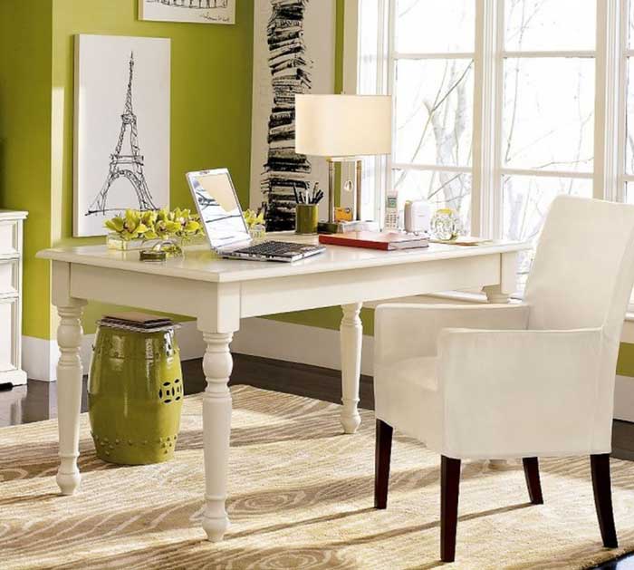 splash of green chic office design